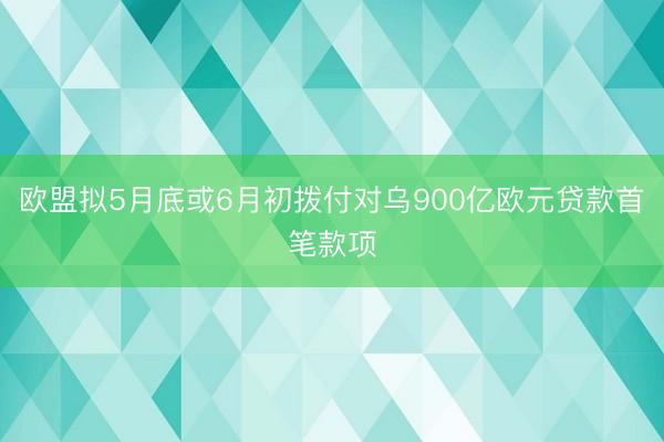 欧盟拟5月底或6月初拨付对乌900亿欧元贷款首笔款项