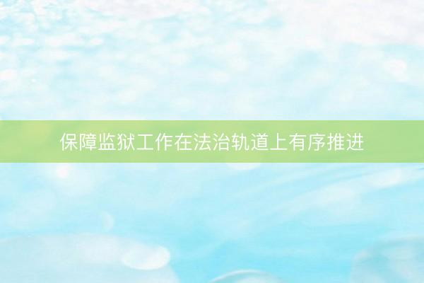 保障监狱工作在法治轨道上有序推进