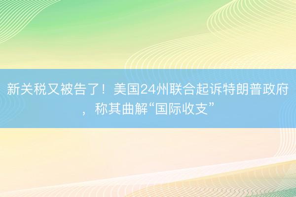 新关税又被告了！美国24州联合起诉特朗普政府，称其曲解“国际收支”