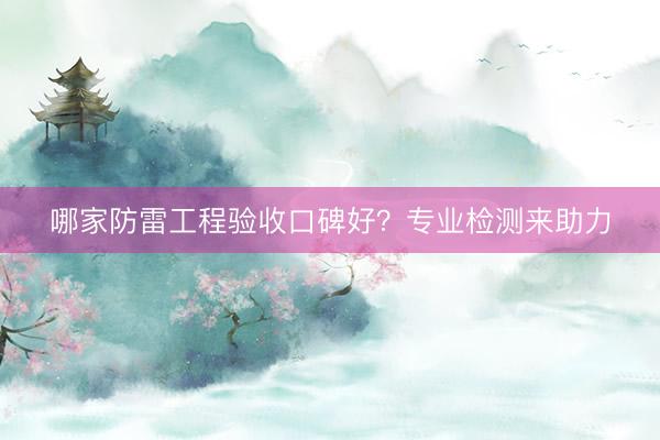 哪家防雷工程验收口碑好？专业检测来助力