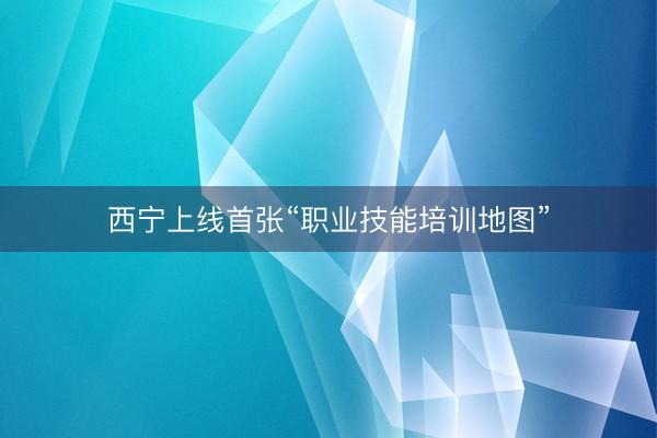 西宁上线首张“职业技能培训地图”