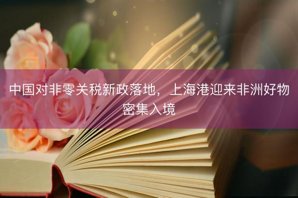 中国对非零关税新政落地，上海港迎来非洲好物密集入境