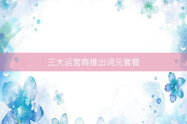 三大运营商推出词元套餐