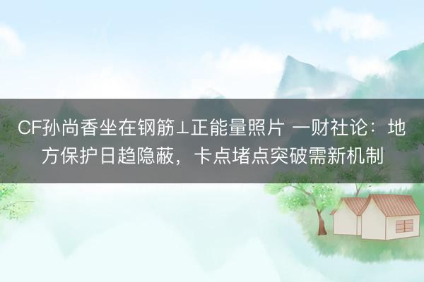 CF孙尚香坐在钢筋⊥正能量照片 一财社论：地方保护日趋隐蔽，卡点堵点突破需新机制
