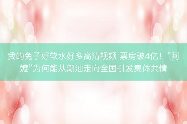 我的兔子好软水好多高清视频 票房破4亿！“阿嬷”为何能从潮汕走向全国引发集体共情