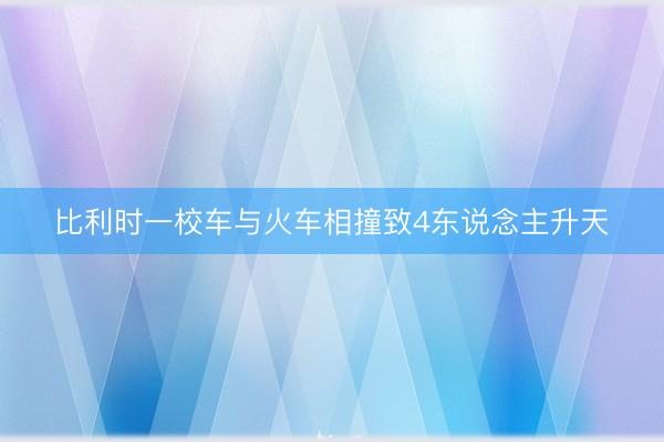 比利时一校车与火车相撞致4东说念主升天