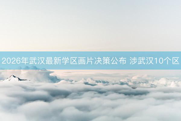 2026年武汉最新学区画片决策公布 涉武汉10个区