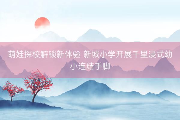 萌娃探校解锁新体验 新城小学开展千里浸式幼小连结手脚