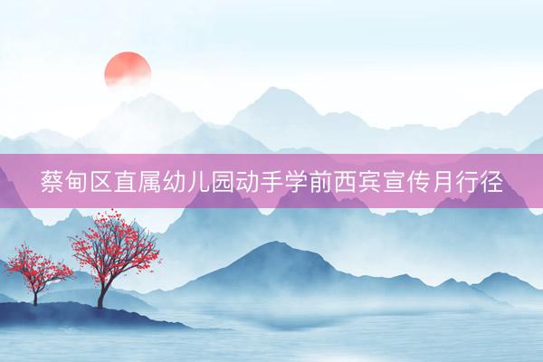 蔡甸区直属幼儿园动手学前西宾宣传月行径