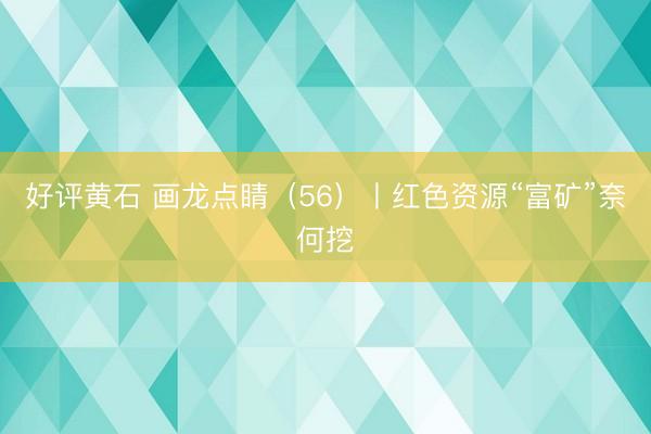 好评黄石 画龙点睛（56）丨红色资源“富矿”奈何挖