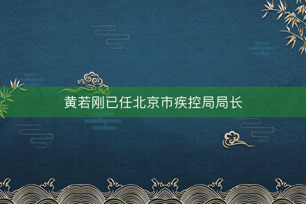 黄若刚已任北京市疾控局局长