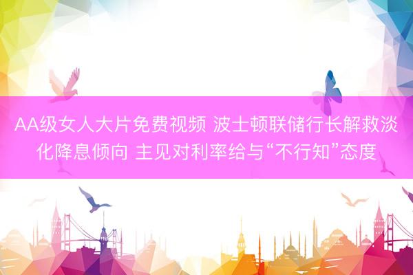AA级女人大片免费视频 波士顿联储行长解救淡化降息倾向 主见对利率给与“不行知”态度