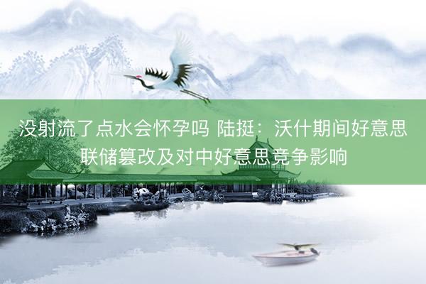 没射流了点水会怀孕吗 陆挺:沃什期间好意思联储篡改及对中好意思竞争影响
