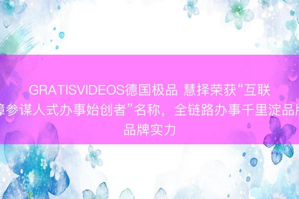 GRATISVIDEOS德国极品 慧择荣获“互联网保障参谋人式办事始创者”名称，全链路办事千里淀品牌实力